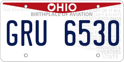 OH license plate GRU6530