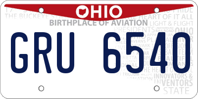 OH license plate GRU6540