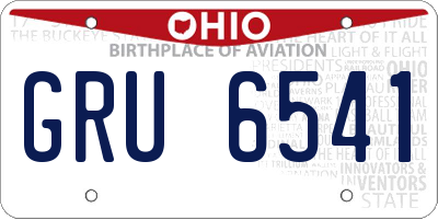 OH license plate GRU6541