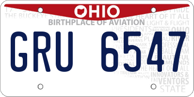 OH license plate GRU6547