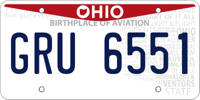 OH license plate GRU6551