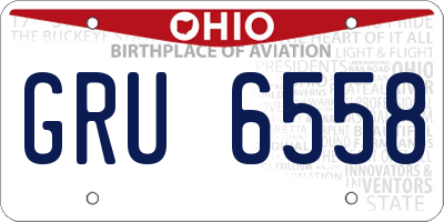 OH license plate GRU6558