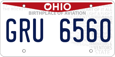 OH license plate GRU6560