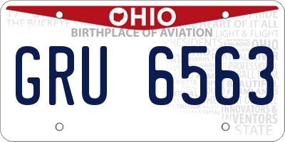 OH license plate GRU6563