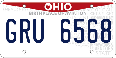 OH license plate GRU6568