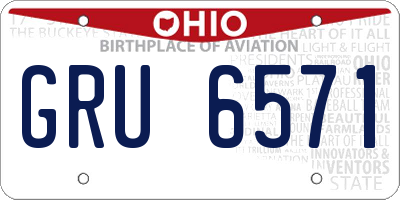 OH license plate GRU6571