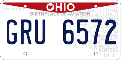 OH license plate GRU6572