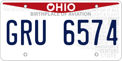 OH license plate GRU6574