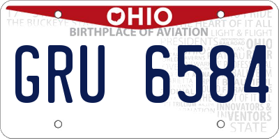 OH license plate GRU6584