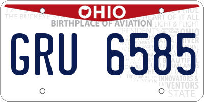 OH license plate GRU6585