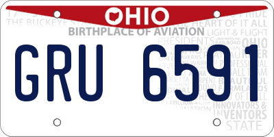 OH license plate GRU6591