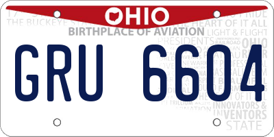 OH license plate GRU6604