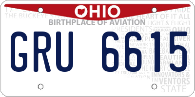 OH license plate GRU6615
