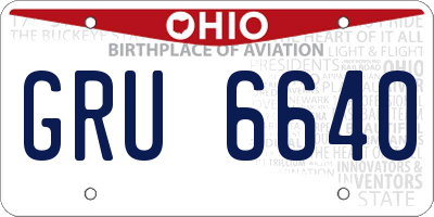 OH license plate GRU6640