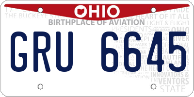 OH license plate GRU6645