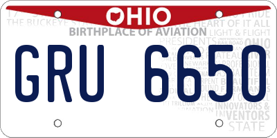 OH license plate GRU6650