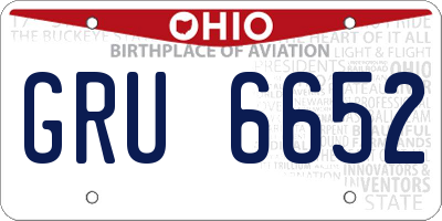 OH license plate GRU6652