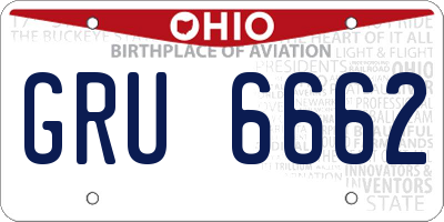 OH license plate GRU6662