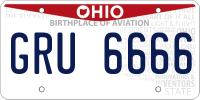 OH license plate GRU6666
