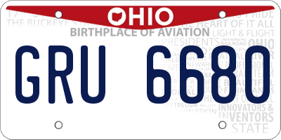 OH license plate GRU6680