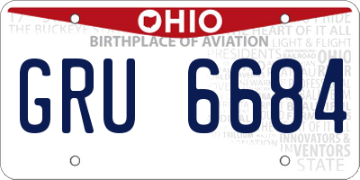 OH license plate GRU6684