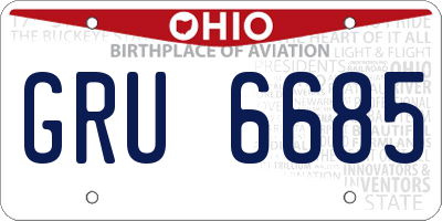 OH license plate GRU6685