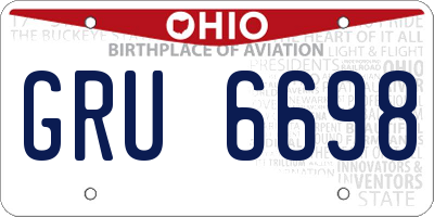 OH license plate GRU6698