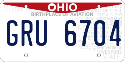 OH license plate GRU6704