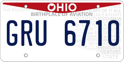 OH license plate GRU6710