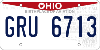 OH license plate GRU6713