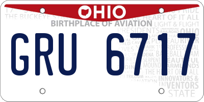 OH license plate GRU6717