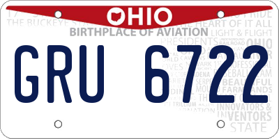 OH license plate GRU6722