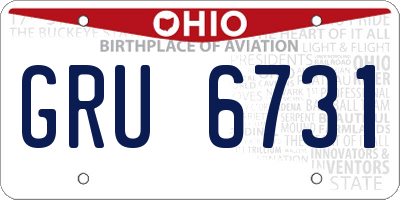 OH license plate GRU6731