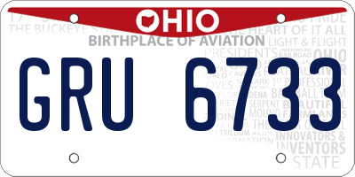 OH license plate GRU6733