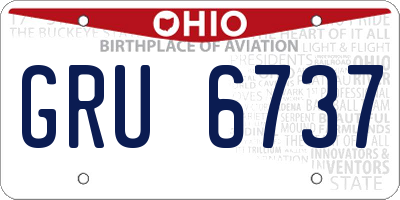 OH license plate GRU6737