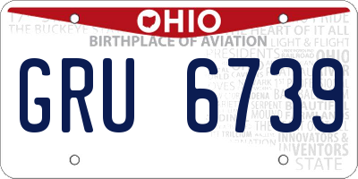 OH license plate GRU6739