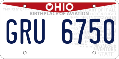 OH license plate GRU6750
