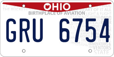 OH license plate GRU6754