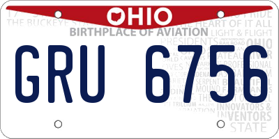 OH license plate GRU6756