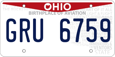 OH license plate GRU6759