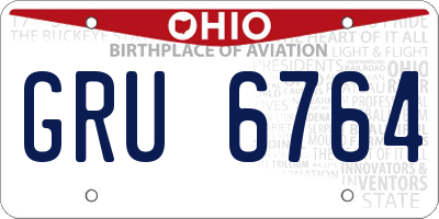 OH license plate GRU6764