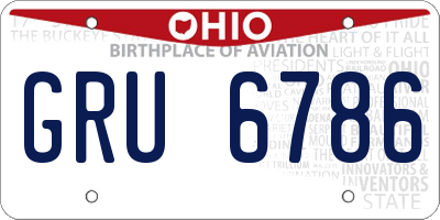 OH license plate GRU6786