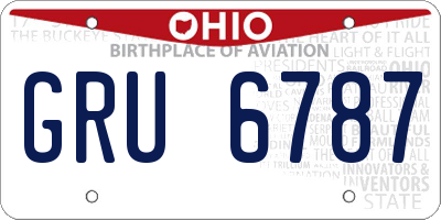 OH license plate GRU6787