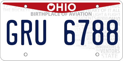 OH license plate GRU6788