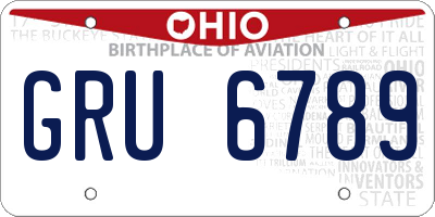 OH license plate GRU6789