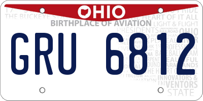 OH license plate GRU6812