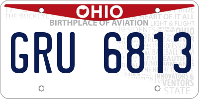 OH license plate GRU6813