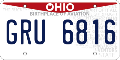 OH license plate GRU6816