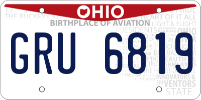 OH license plate GRU6819