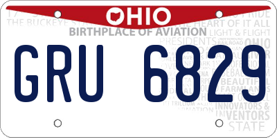 OH license plate GRU6829